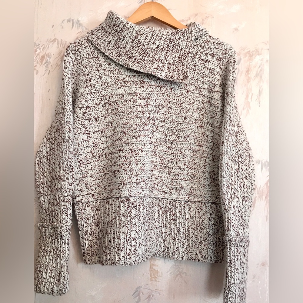 Topshop Lofty Chunky Marled Envelope Cowl Neck Pullover Sweater Size 2